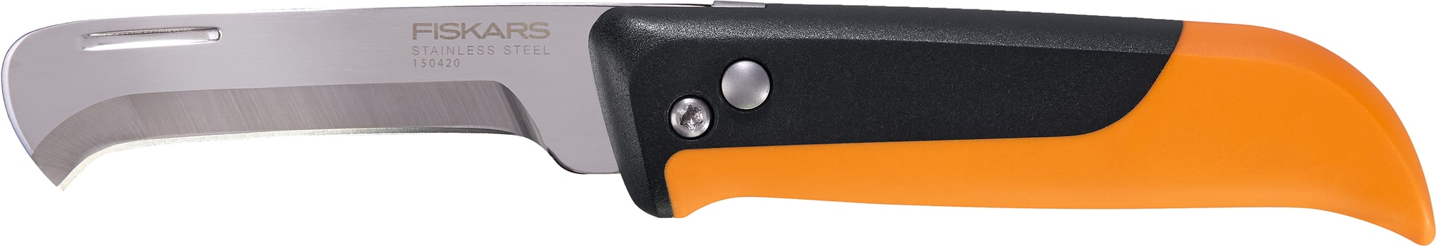 Hovedproduktbilde for Sort Fiskars Innhøstingskniv K80, foldbar