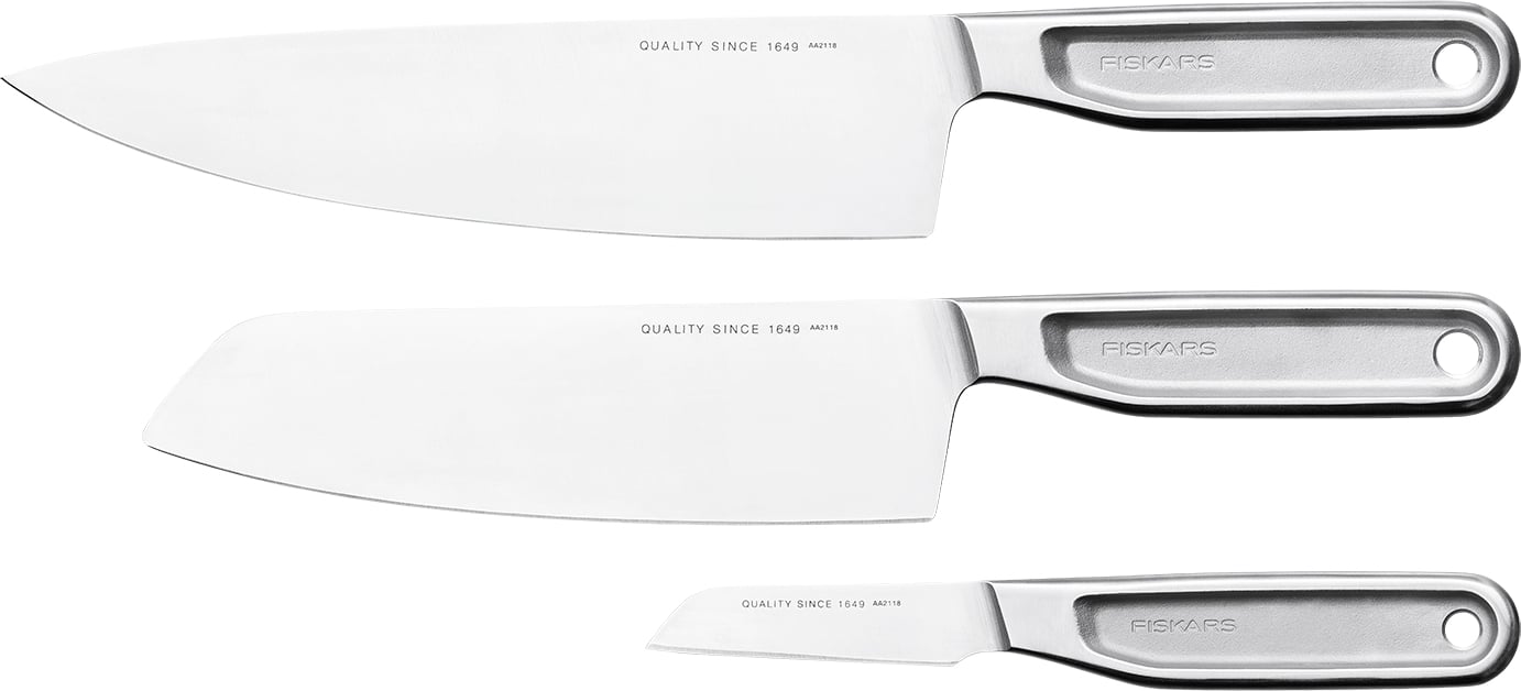 Hovedproduktbilde for Stål Fiskars All Steel Knivsett kokkesett 3 deler