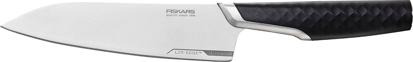 Hovedproduktbilde for Sort Fiskars Taiten Kokkekniv medium 16 cm