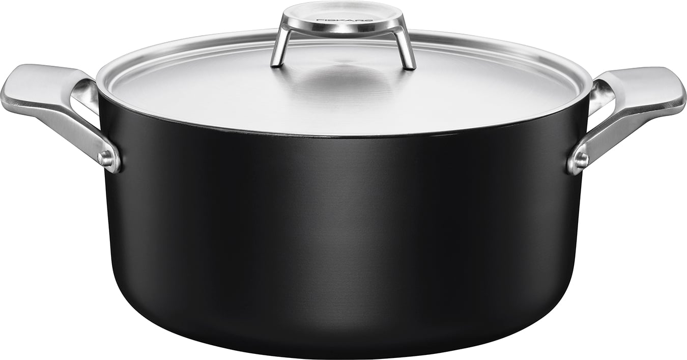 Hovedproduktbilde for Sort Fiskars Taiten Gryte 3,5L m/lokk