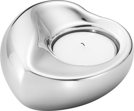 Hovedproduktbilde for Blankpolert Stål Georg Jensen Heart Telysholder