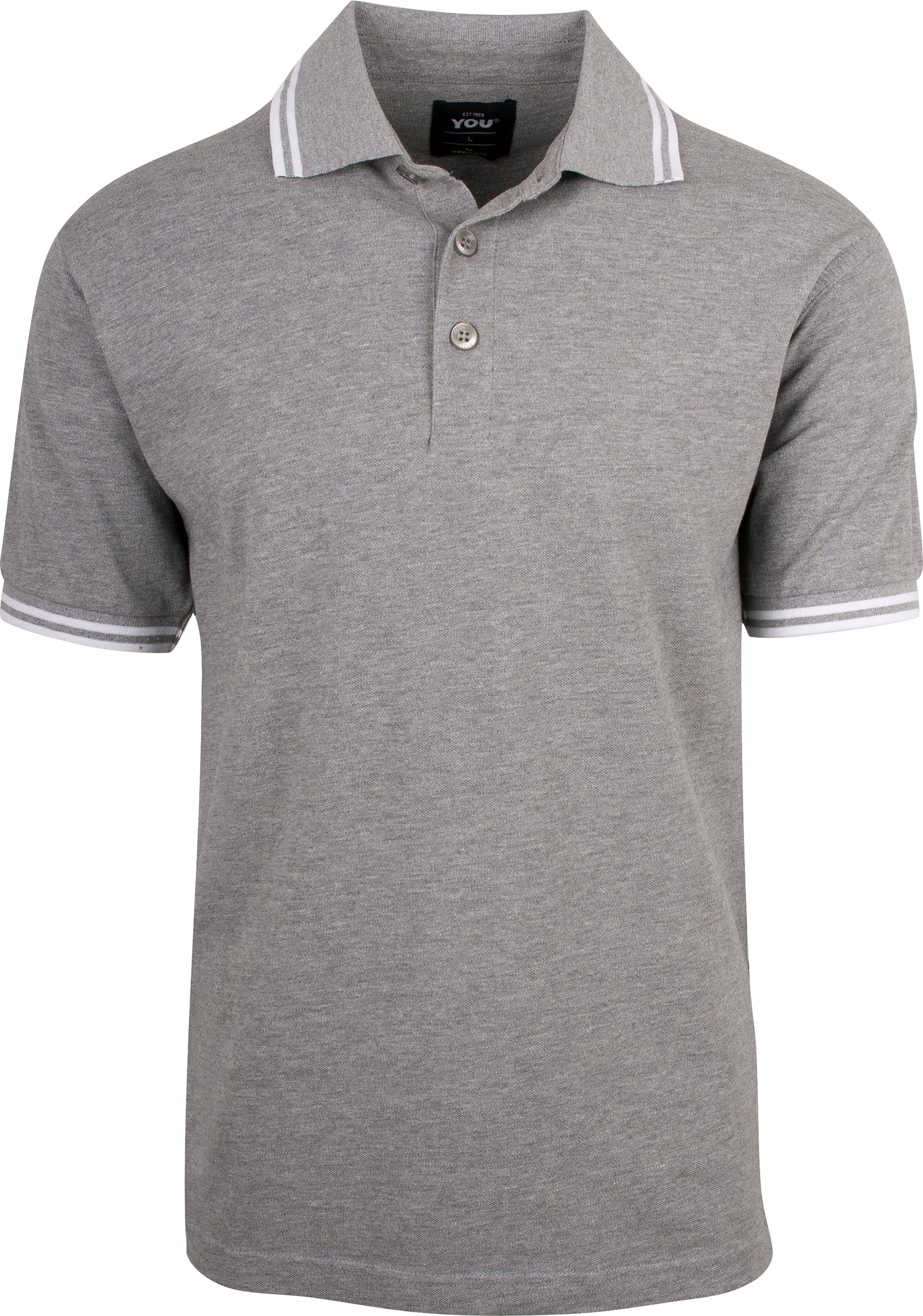 Hovedproduktbilde for Gråmelert/Hvit You Napoli Poloskjorte