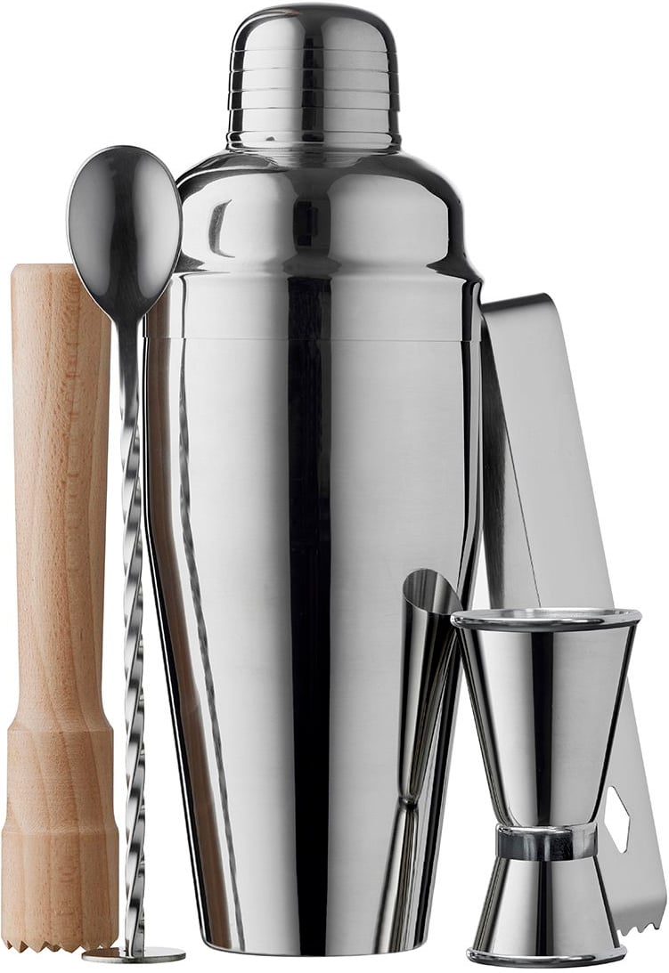 Hovedproduktbilde for Stål Funktion Rustfritt Stål og Bøk 5 deler Barsett