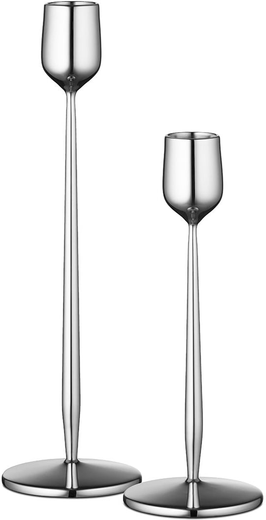 Hovedproduktbilde for Blankt stål Gense Dorotea 2 stk Lysestaker