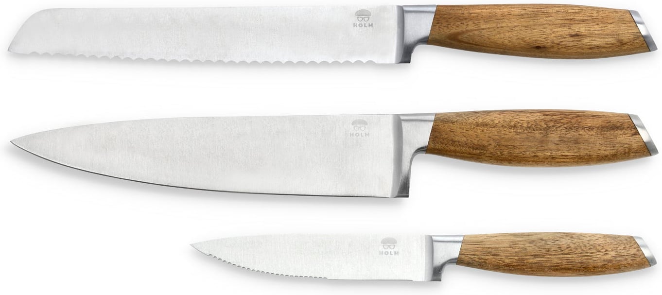 Hovedproduktbilde for Akasie HOLM Akasietre 3 deler Knivsett