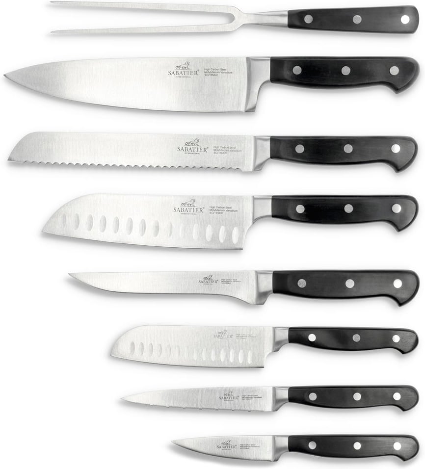 Hovedproduktbilde for Stål/Svart Lion Sabatier Pluton 8 deler Knivsett