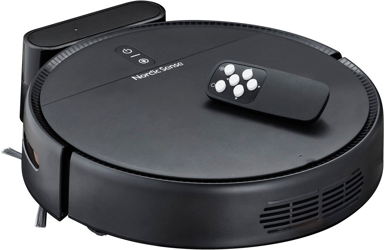 Hovedproduktbilde for Svart Nordic Sense Robotstøvsuger med Ladestasjon