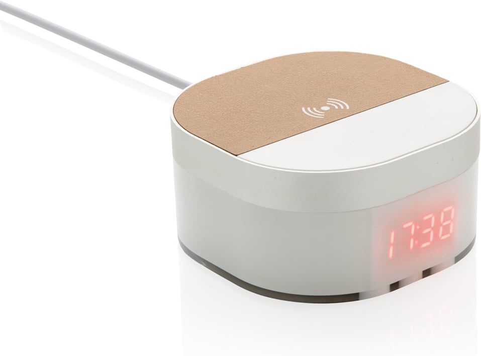 Hovedproduktbilde for Hvit XD Xclusive Aria Digital Klokke med 5W Ladeplate