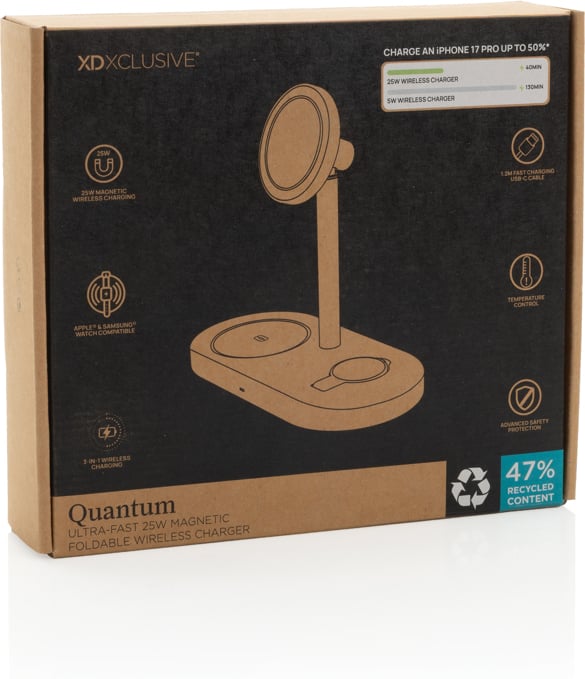Hovedproduktbilde for Grå XD Xclusive Quantum RCS ultra-fast 25W Magnetic desk wireless Charger