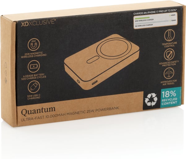 Hovedproduktbilde for Grå XD Xclusive Quantum RCS ultra-fast 10.000mAh magnetic 25W powerbank