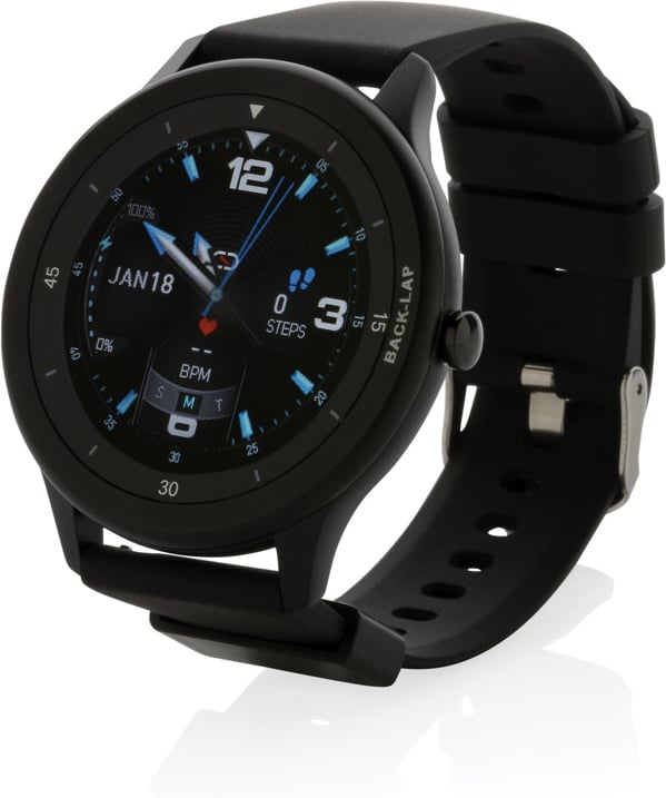 Hovedproduktbilde for Svart Swiss Peak RCS Resirkulert TPU Klokke