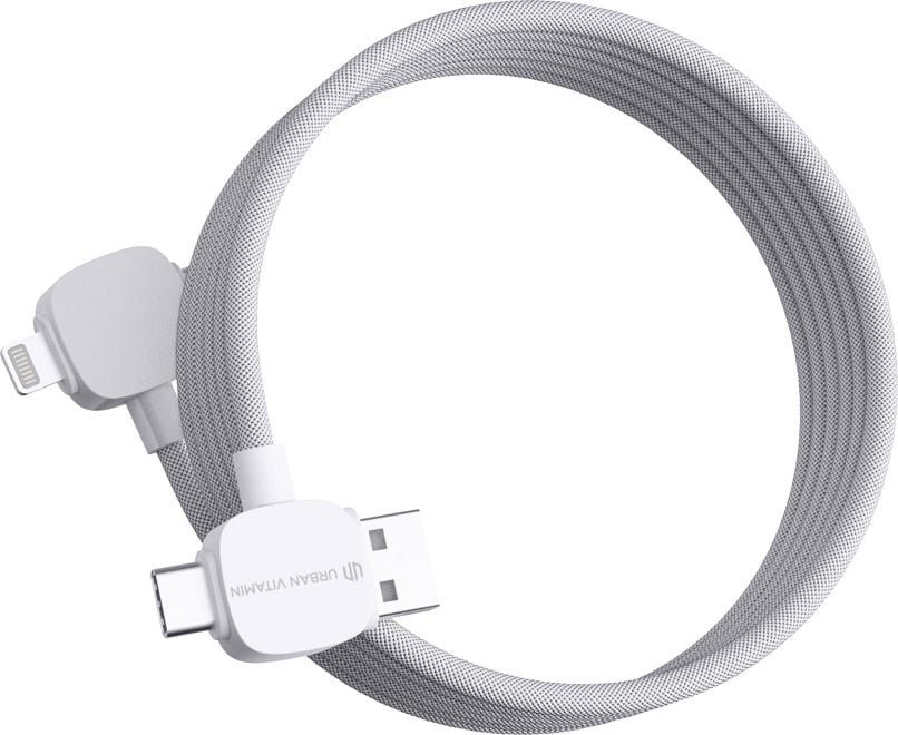 Hovedproduktbilde for Hvit Urban Vitamin Stockton 65W Resirkulert TPE/PET Magnetisk Ladekabel