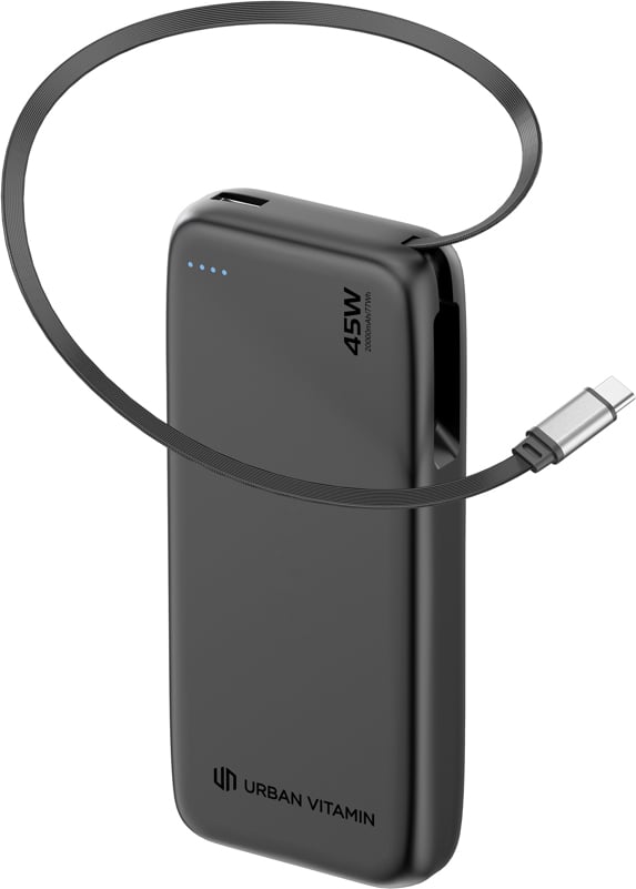 Hovedproduktbilde for Svart Urban Vitamin San Mateo 20.000 mAh Rplast 45W Powerbank