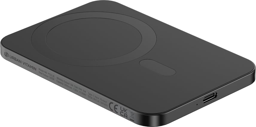 Hovedproduktbilde for Svart Urban Vitamin Burbank 3000 mAh RCS Resirkulert Plast/Aluminium 7,5 W Trådløs Powerbank