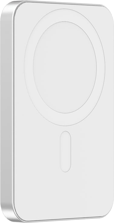 Hovedproduktbilde for Sølvfarget Urban Vitamin Malibu 5000 mAh RCS Resirkulert Plast/Aluminium 15 W Trådløs Powerbank med Klokkelader