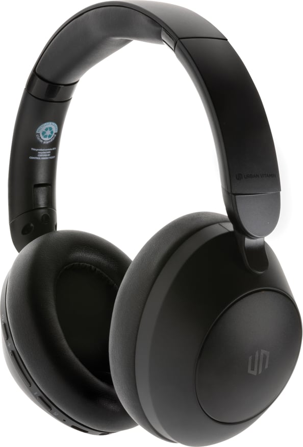 Hovedproduktbilde for Svart Urban Vitamin Cupertino RCS Resirkulert Plast ANC Hodetelefoner
