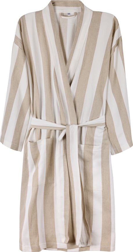 Hovedproduktbilde for Beige Vinga Ornos GRS Resirkulert Bomull og Polyester Hamam L/XL Badekåpe