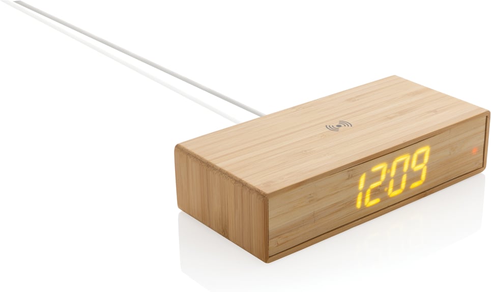 Hovedproduktbilde for Brun XD Collection Bambus Vekkerklokke med 5W  Ladeplate