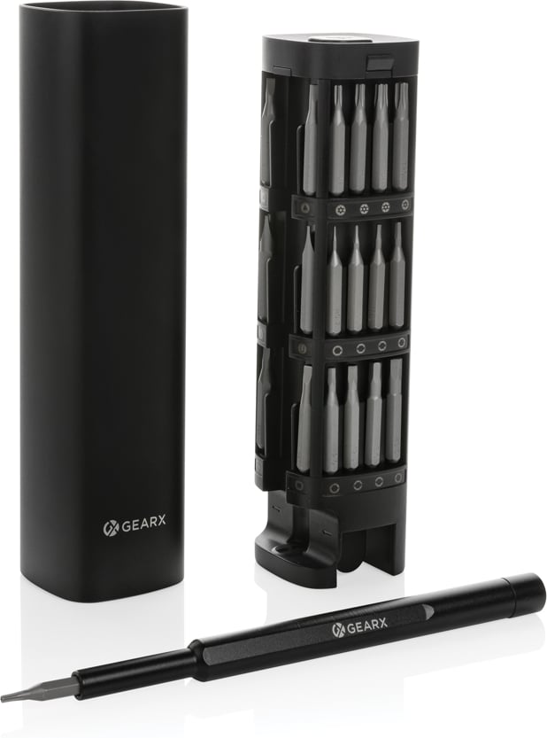 Hovedproduktbilde for Svart GearX RCS Resirkulert Aluminium Presisjonsskrutrekkersett