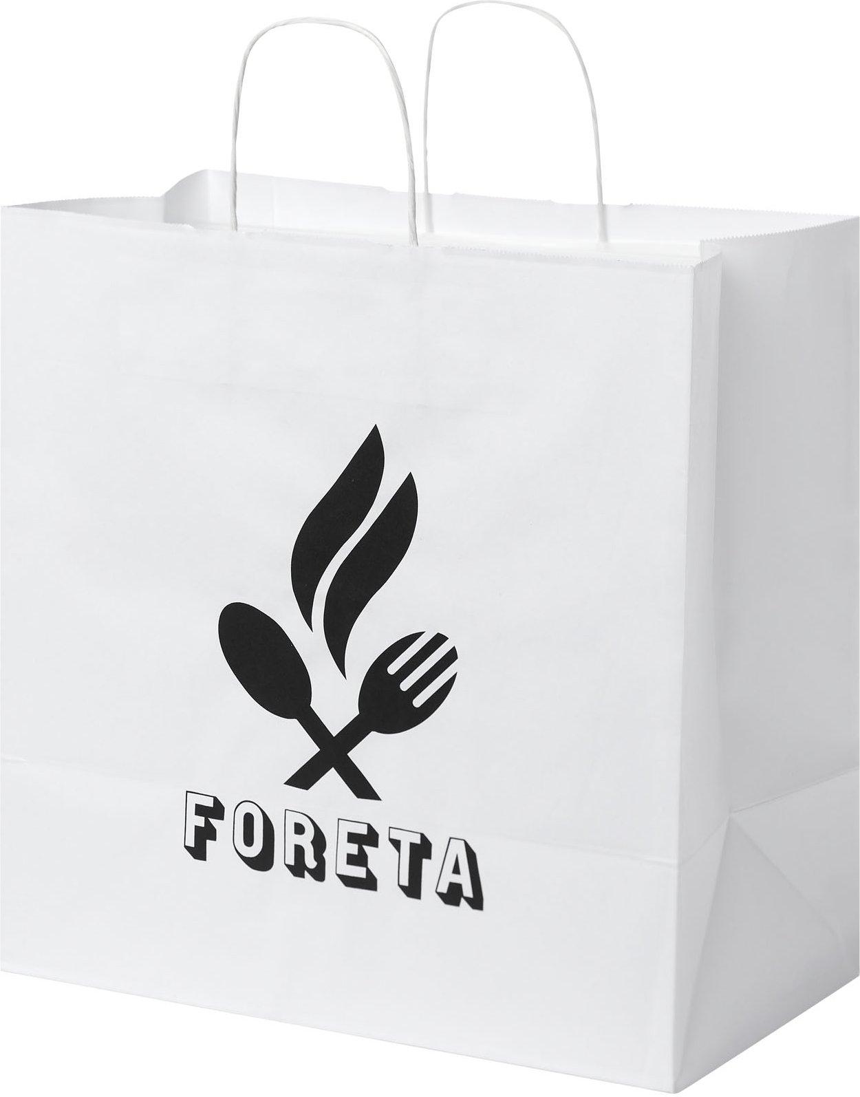 Hovedproduktbilde for Hvit Papirpose XL (34 x 20 x 35 cm) 80-90 g/m2 Kraftpapir med Vridde Håndtak