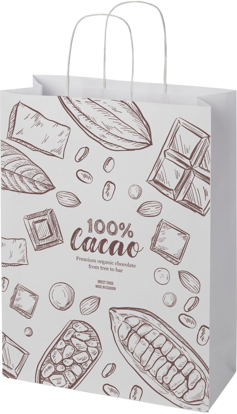 Hovedproduktbilde for Hvit Papirpose XXL (31 x 12 x 41 cm) 120 g/m2 Kraftpapir med Vridde Håndtak