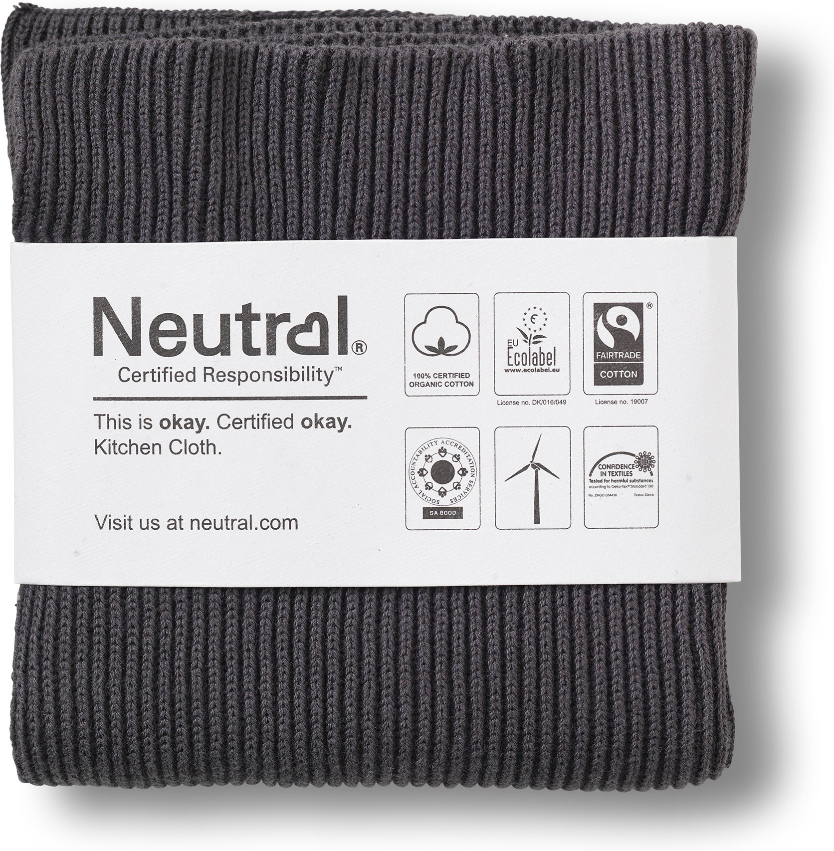 Hovedproduktbilde for Charcoal Neutral Vaskeklut (2-pakning)