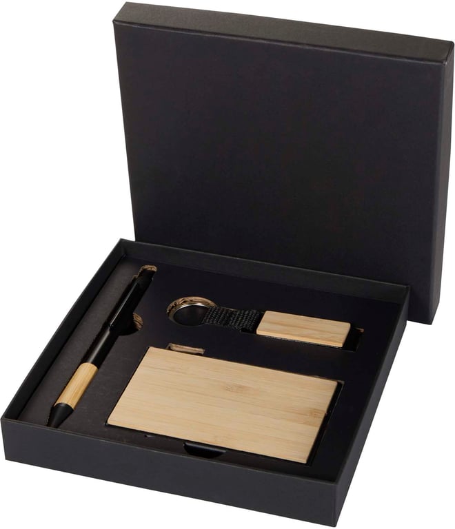 Produktbilde for Minka Resirkulert Aluminium Gavesett med Kulepenn, Nøkkelring og RFID Kortholder