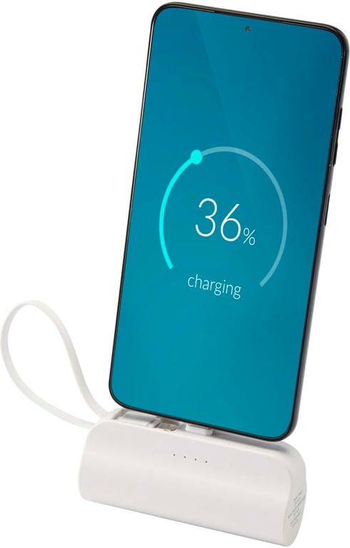 Produktbilde for Alnair 5000 mAh 10 W Resirkulert Plast Type-C Mobillader med Innebygd Vippestativ 