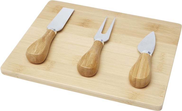 Produktbilde for Seasons Ement Bambus Ostebrett med 3 Kniver