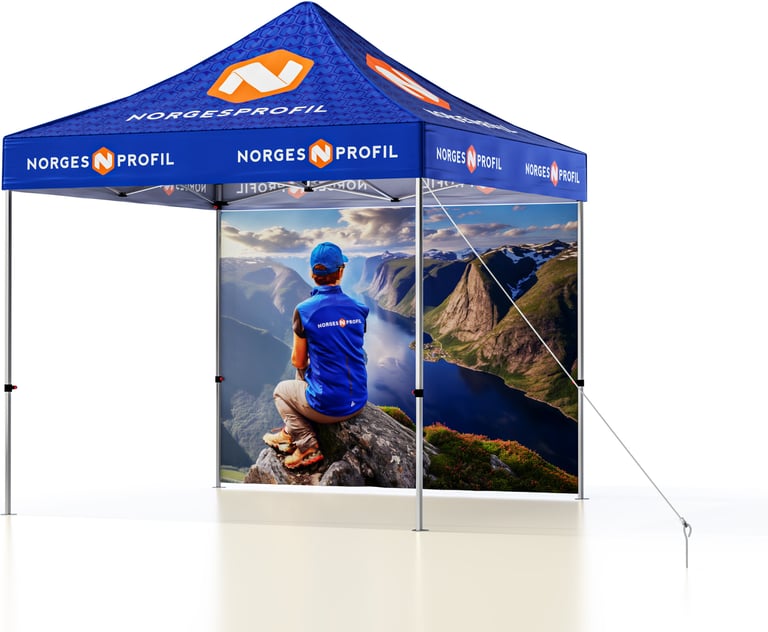 Produktbilde for Telt Popup 3 x 3 meter inkl tak og bakvegg