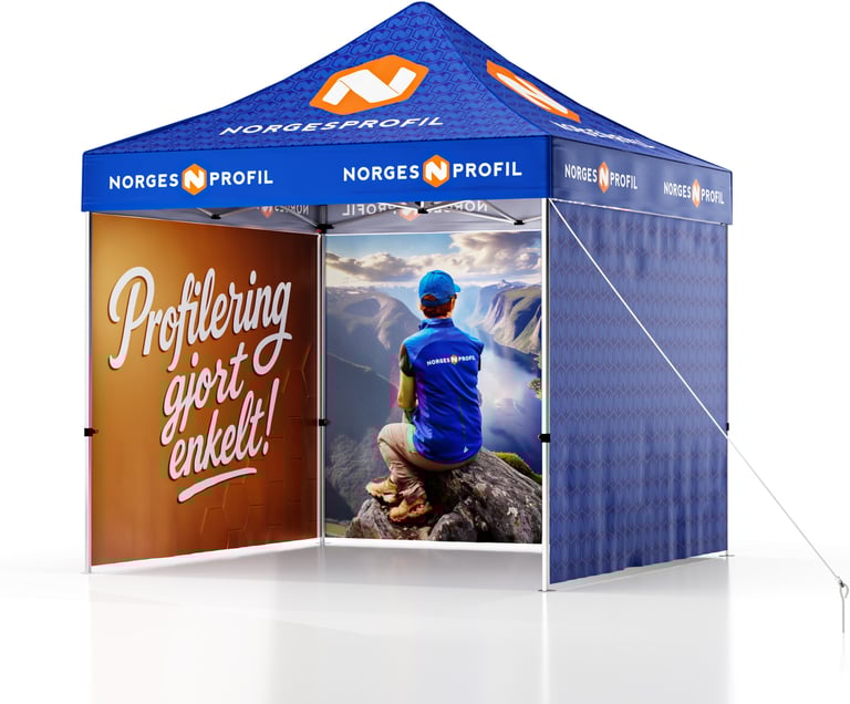 Produktbilde for Telt Popup 3 x 3 meter inkl tak og tre vegger