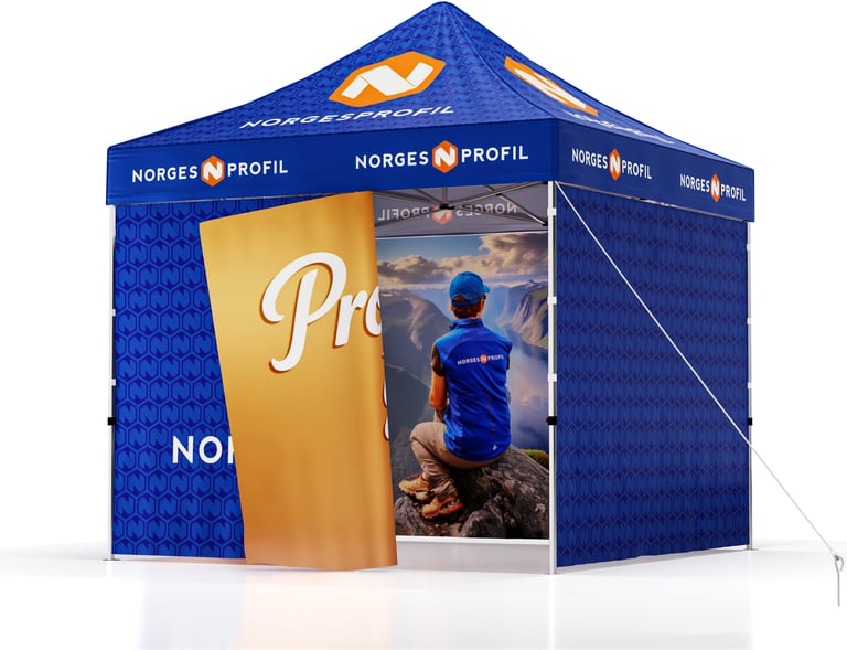 Produktbilde for Telt Popup 3 x 3 meter inkl tak og fire vegger