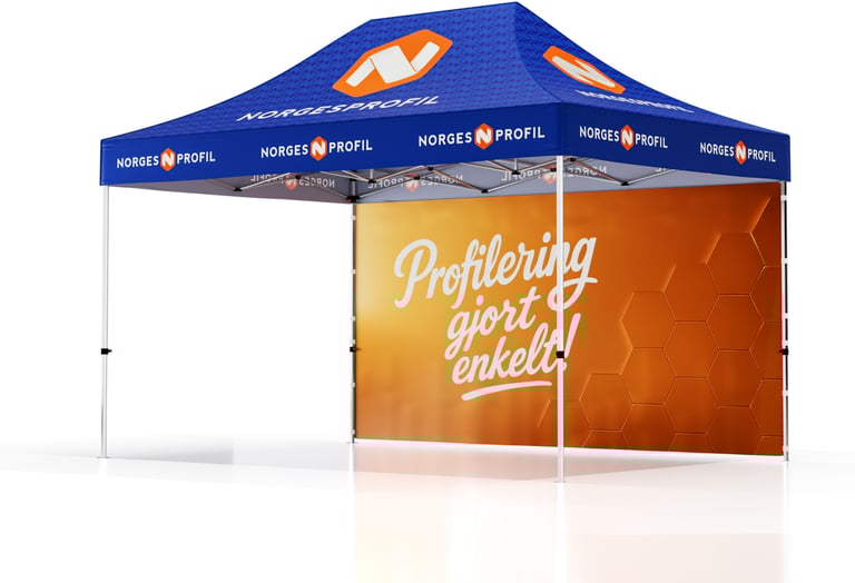 Produktbilde for Telt Popup 4,5 x 3 meter inkl tak og bakvegg
