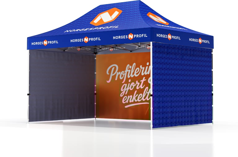 Produktbilde for Telt Popup 4,5 x 3 meter inkl tak og tre vegger