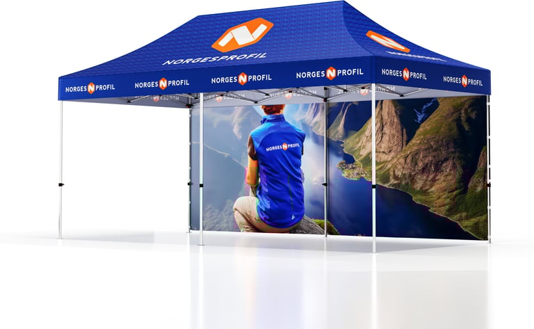 Produktbilde for Telt Popup 6 x 3 meter inkl tak og bakvegg