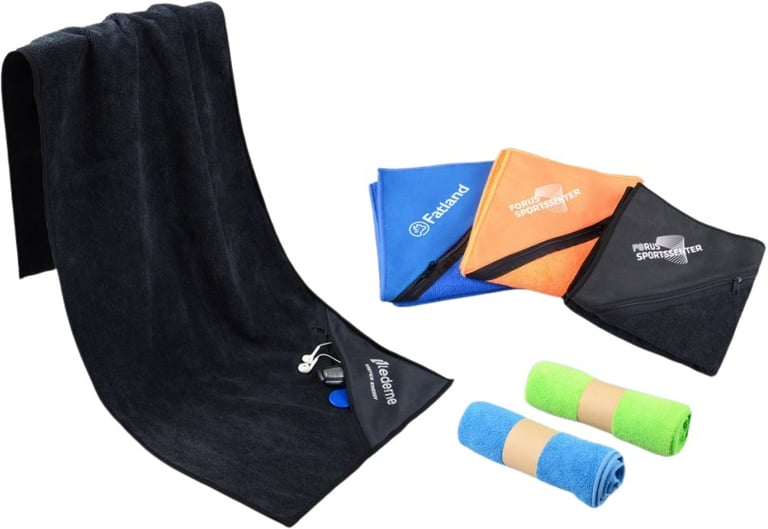 Produktbilde for Verona Mikrofiber Sportshåndkle med Glidelåslomme