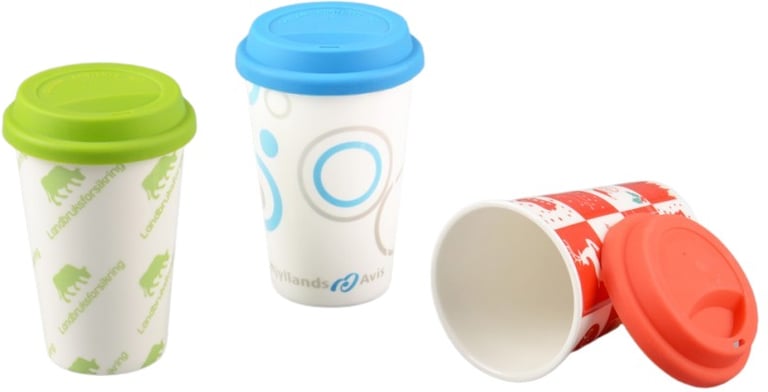 Produktbilde for Gavin 400 ml Porselenskopp med Silikonlokk 