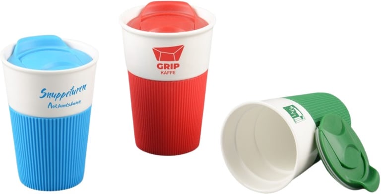 Produktbilde for Oliver 370 ml Porselenskopp med Silikongrep