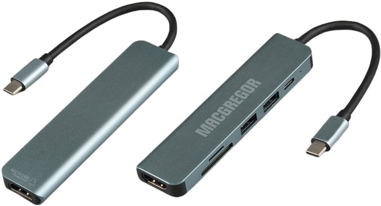 Produktbilde for Emberly Resirkulert Aluminium 6-i-1 USB hub