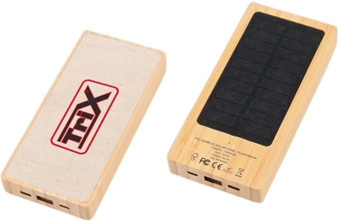 Produktbilde for Park Bambus 10.000 mAh Solcelledrevet Powerbank