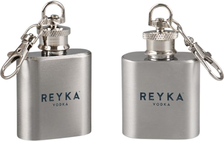 Produktbilde for Troyes 30 ml Rustfritt Stål Lommelerke med Karabinkrok