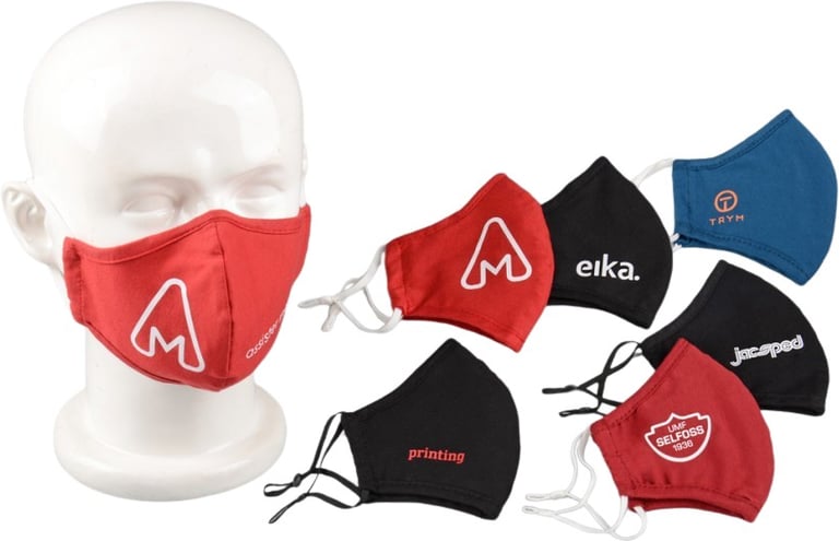 Produktbilde for Kelza Bomull 3-lags Ansiktsmaske