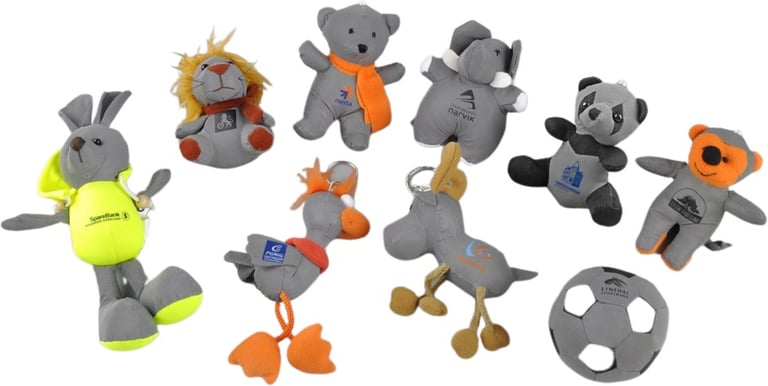 Produktbilde for Myk Refleksbamse/-leke m/Nøkkelring