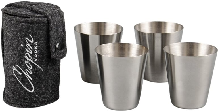 Produktbilde for Arles Rustfritt Stål 4 stk Shotglass Gavesett 