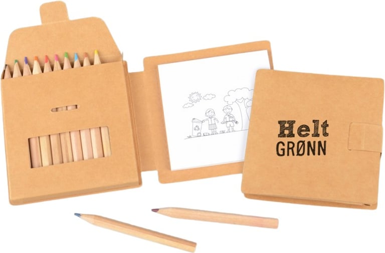 Produktbilde for Amalfi Resirkulert Kartong Sett med Fargeblyanter og Bok