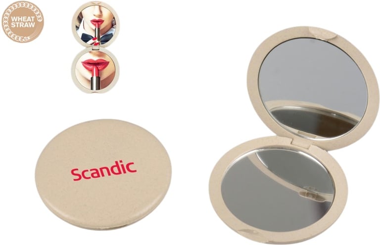 Produktbilde for City Hvetehalm Dobbeltsidig Lommespeil