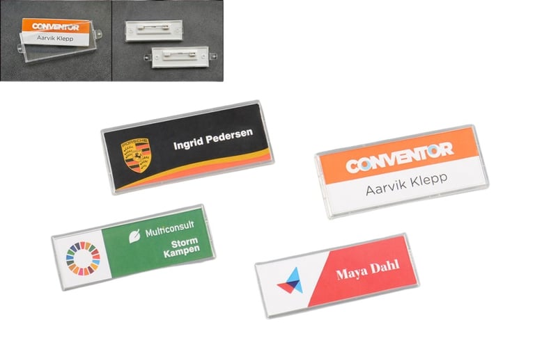 Produktbilde for Xuno ABS Navneskilt med Sikkerhetsnål