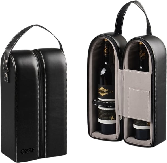 Produktbilde for Dagmar Resirkulert PU Bæreveske for 2 Flasker