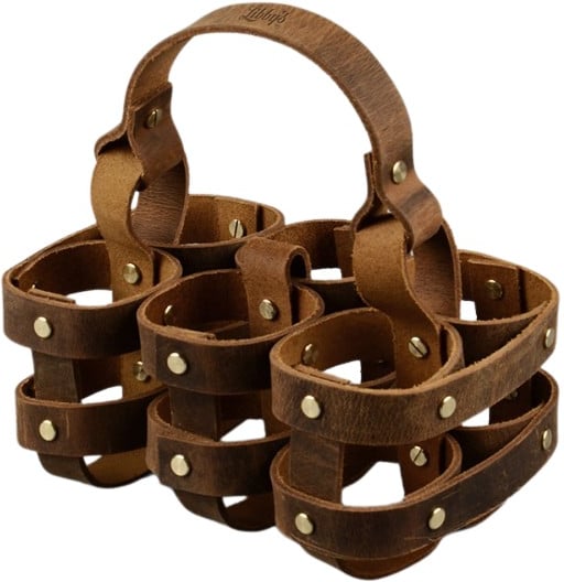 Produktbilde for Coburg Lær Bærenett til 6 Flasker