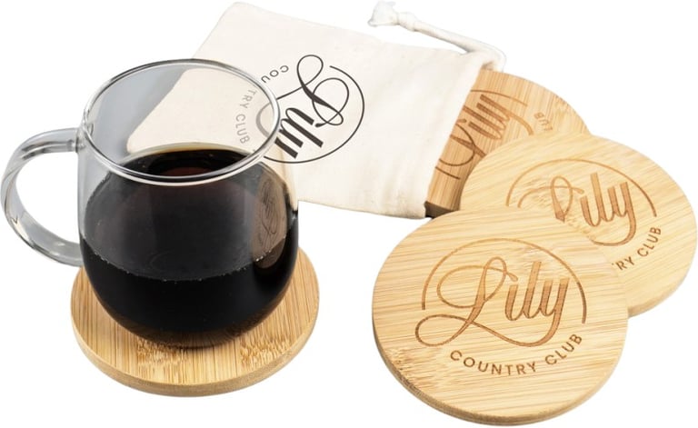 Produktbilde for Detmold Bambus 4-pk Glassbrikke 